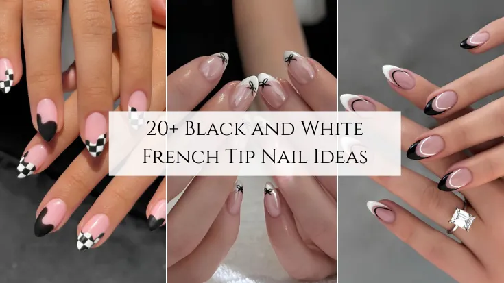 20+ Black and White French Tip Nail Ideas